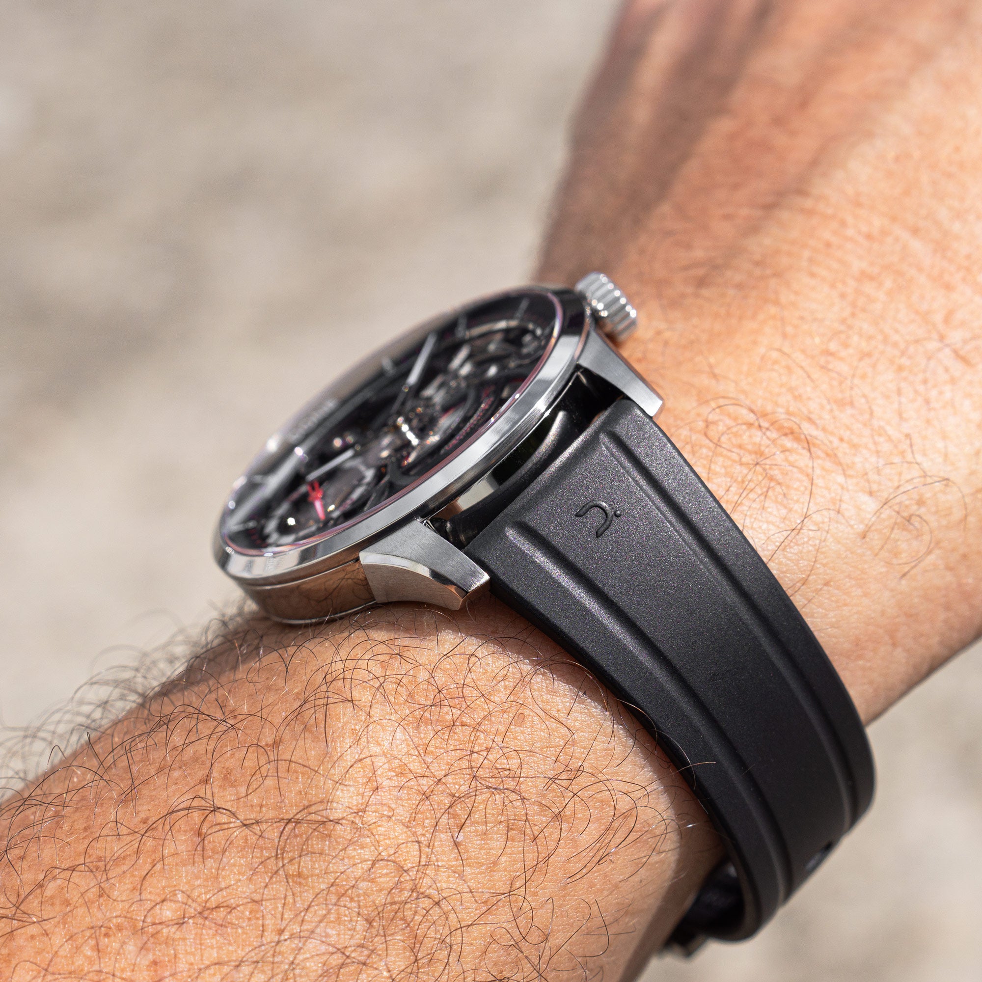 #Bracelet_Caoutchouc noir, #Bracelet_Black rubber