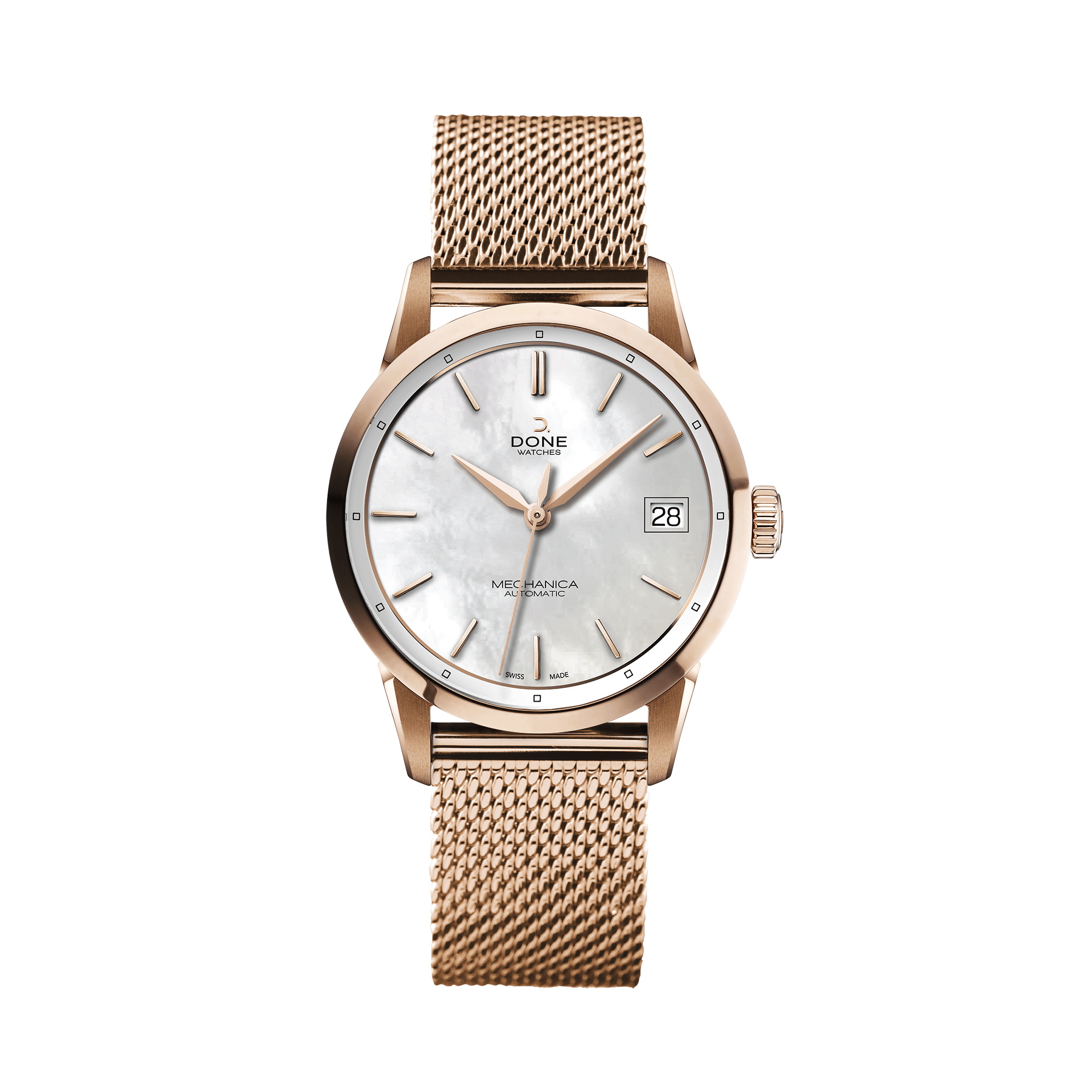 #Bracelet_Milanais acier doré, #Bracelet_Rose gold-tone mesh bracelet
