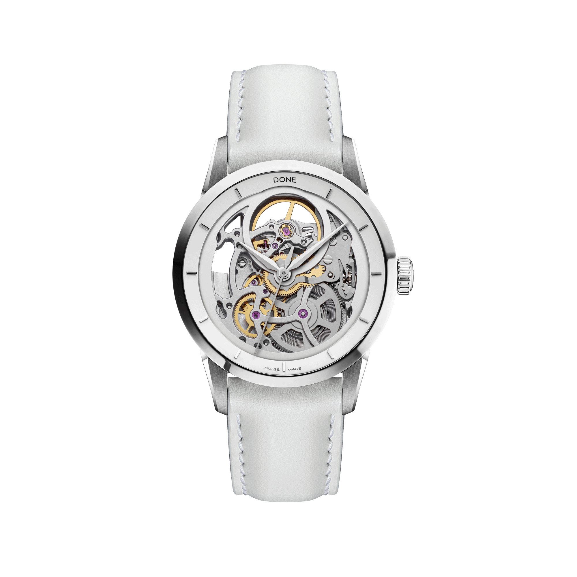#Bracelet_Cuir blanc classique, #Bracelet_White classic leather
