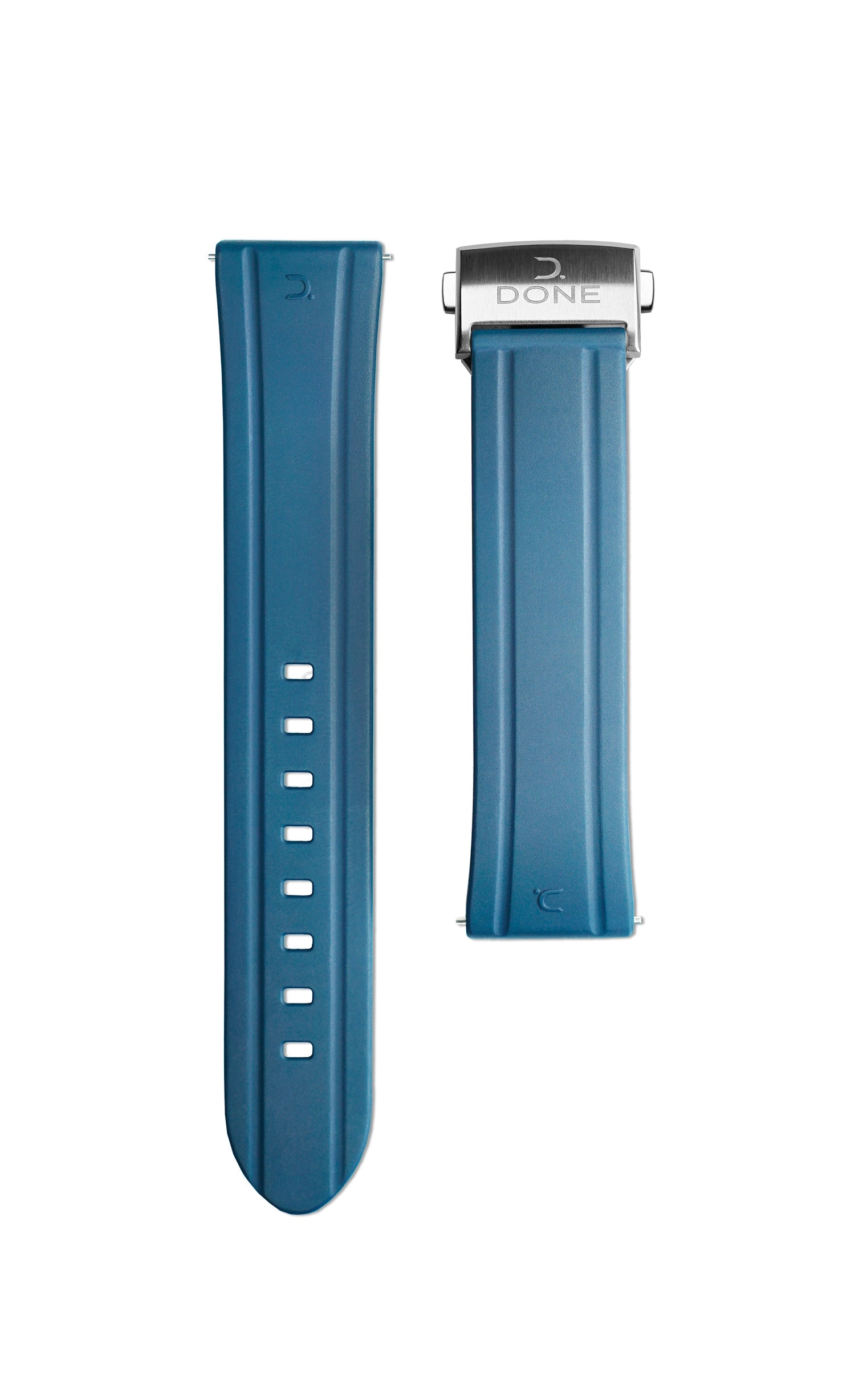 CAOUTCHOUC BLEU - 20/18MM - DÉPLOYANTE ACIER