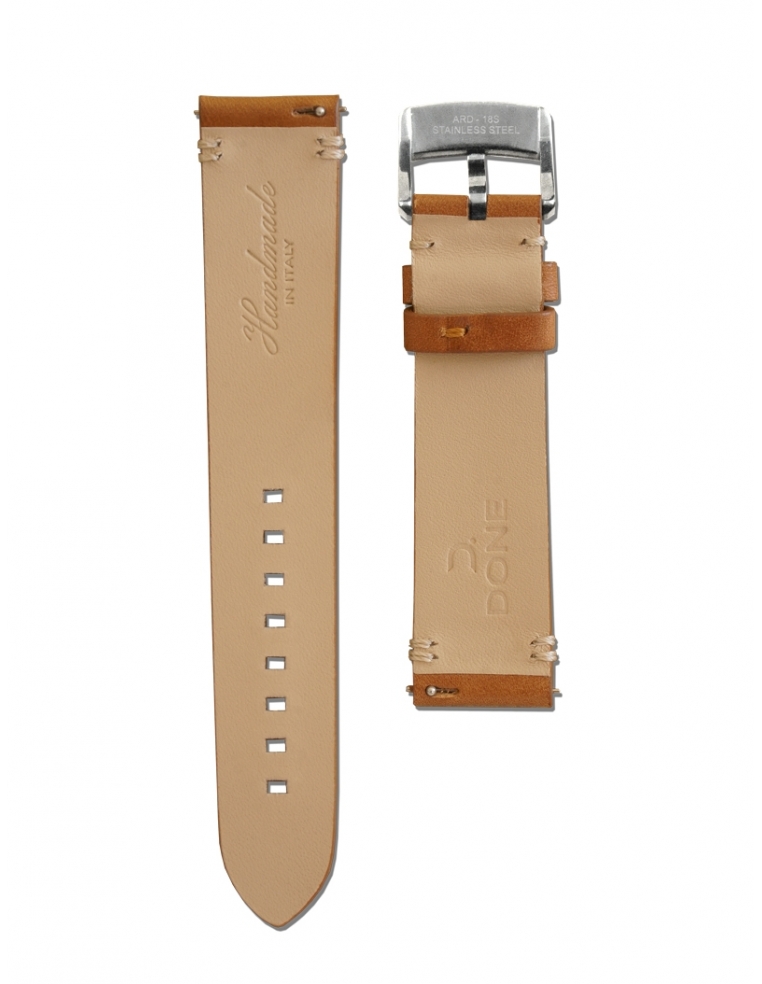 Leather Strap 20/18mm - Brown - S-Steel pin buckle