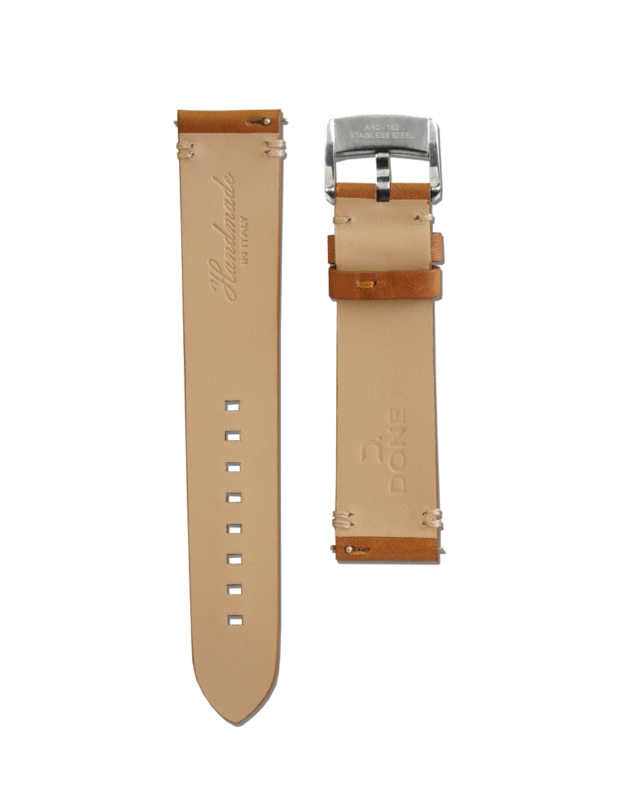 Leather Strap 20/18mm - Brown - S-Steel pin buckle
