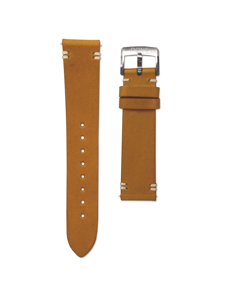 Bracelet 18/16mm - Cuir brun - Boucle acier