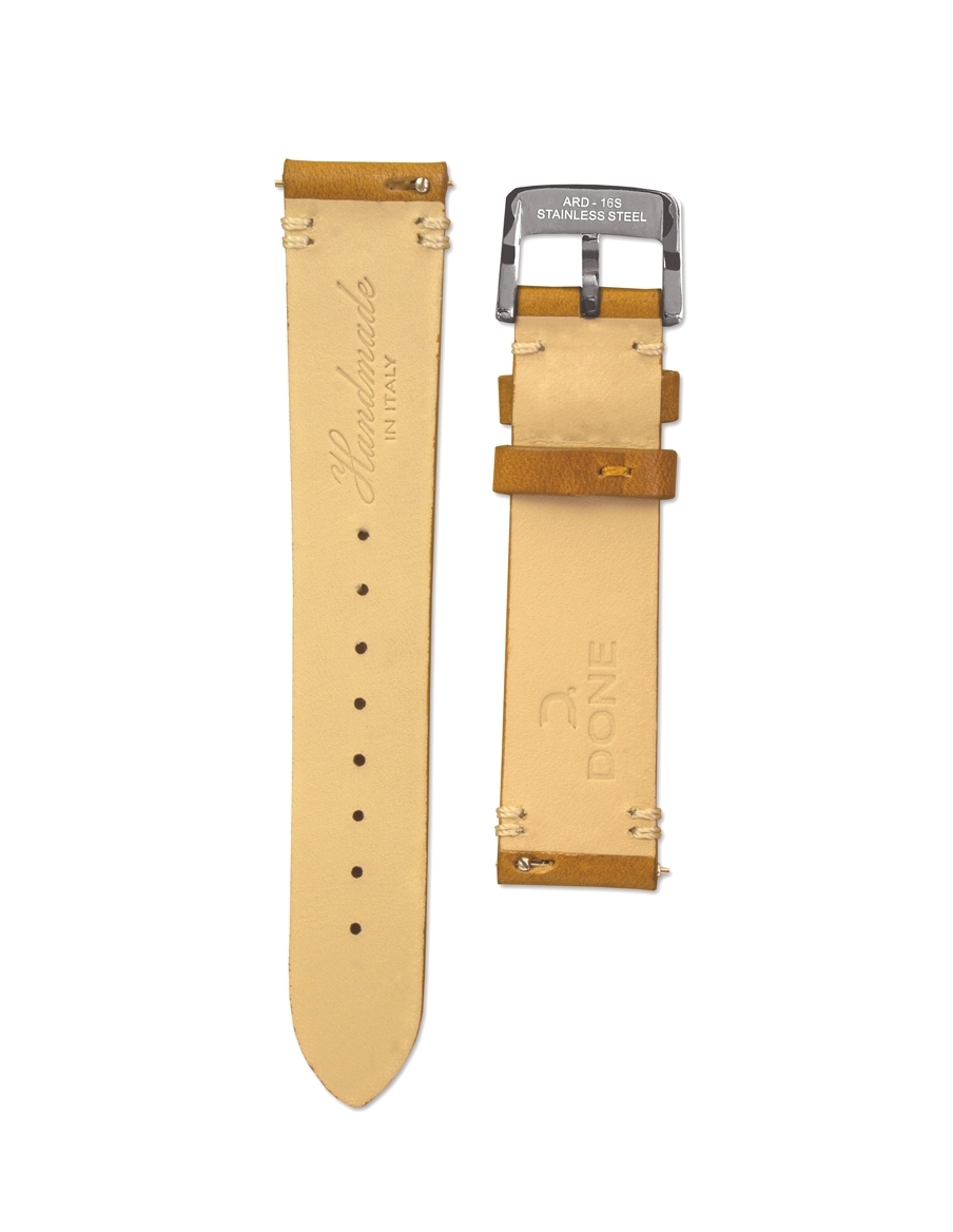 Bracelet 18/16mm - Cuir brun - Boucle acier