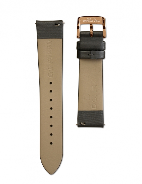 Satin strap 18/16mm - Grey - S-Steel/Pink gold pin buckle 2