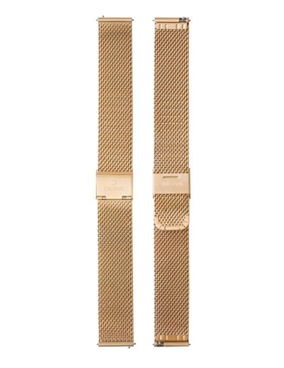 Meshband 18mm Stainless steel/Pink gold