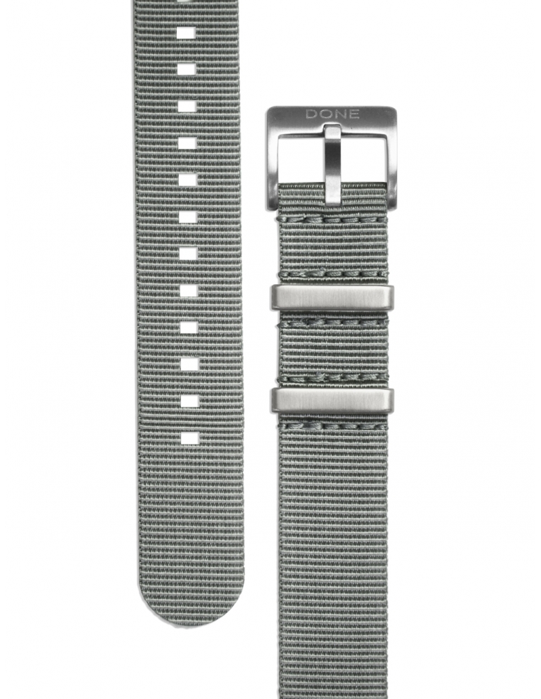 Bracelet 20mm - NATO gris sur boucle acier