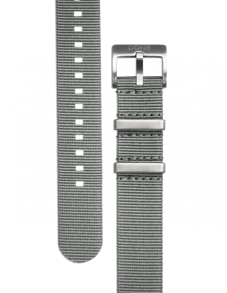 NATO Strap 20mm - Grey with s-steel buckle