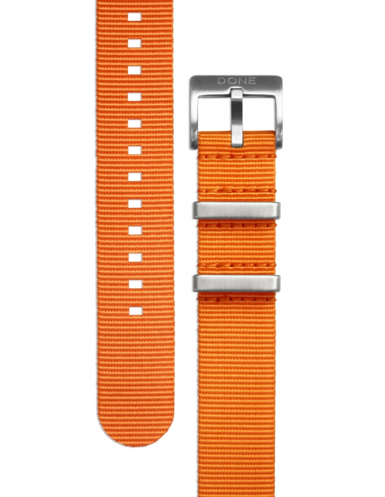 Bracelet 20mm - NATO orange sur boucle acier