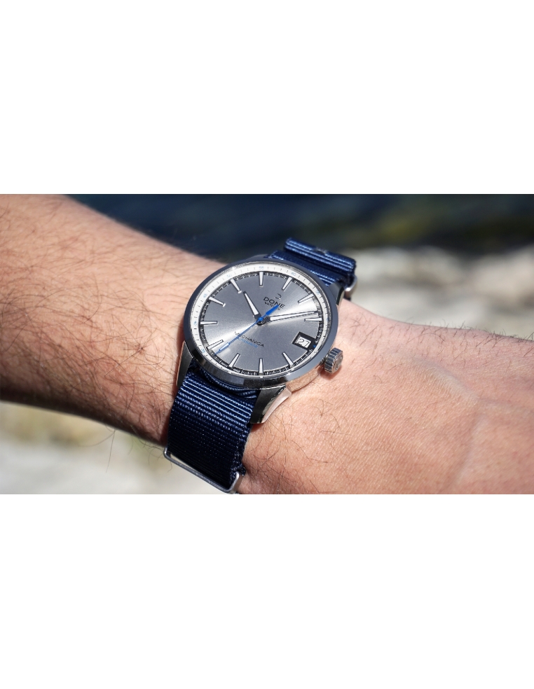 Bracelet 20mm - NATO bleu sur boucle acier