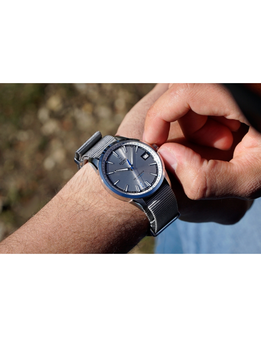 Bracelet 20mm - NATO gris sur boucle acier