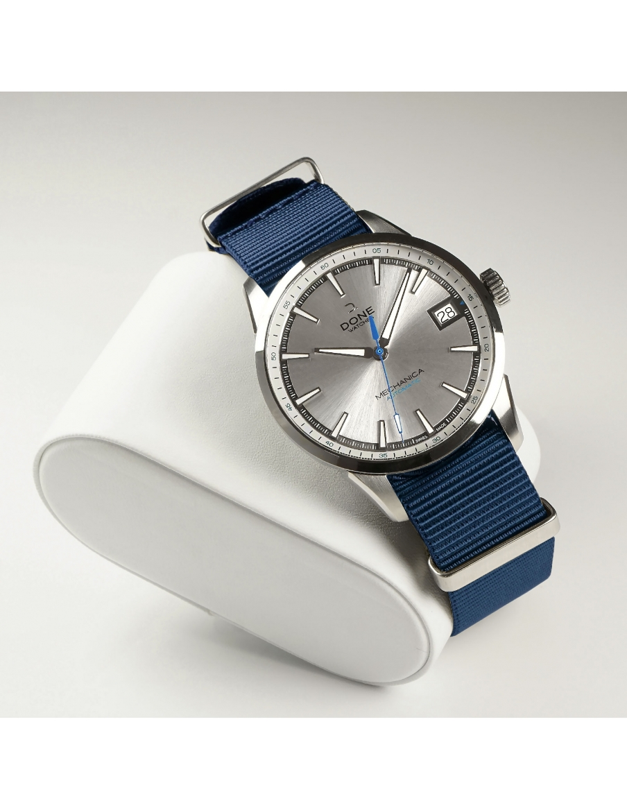 Bracelet 20mm - NATO bleu sur boucle acier