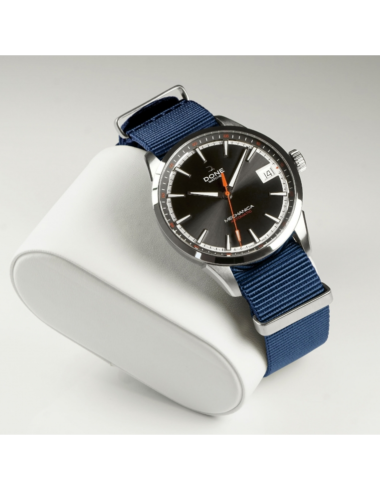 Bracelet 20mm - NATO bleu sur boucle acier