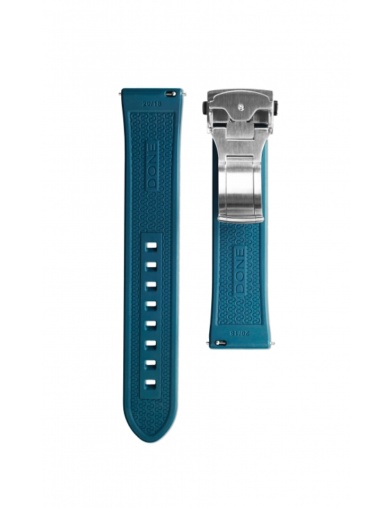 BRACELET 20/18 - CAOUTCHOUC FKM BLEU - BOUCLE DÉPLOYANTE 2