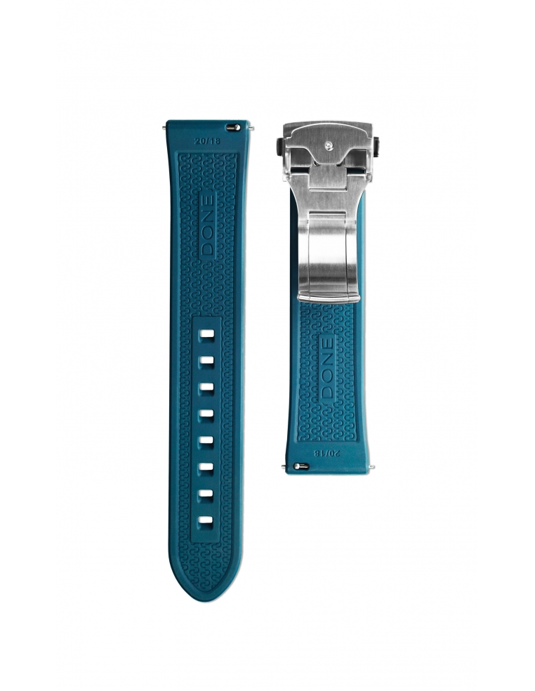 BRACELET 20/18 - BLUE FKM RUBBER - FOLDING CLASP