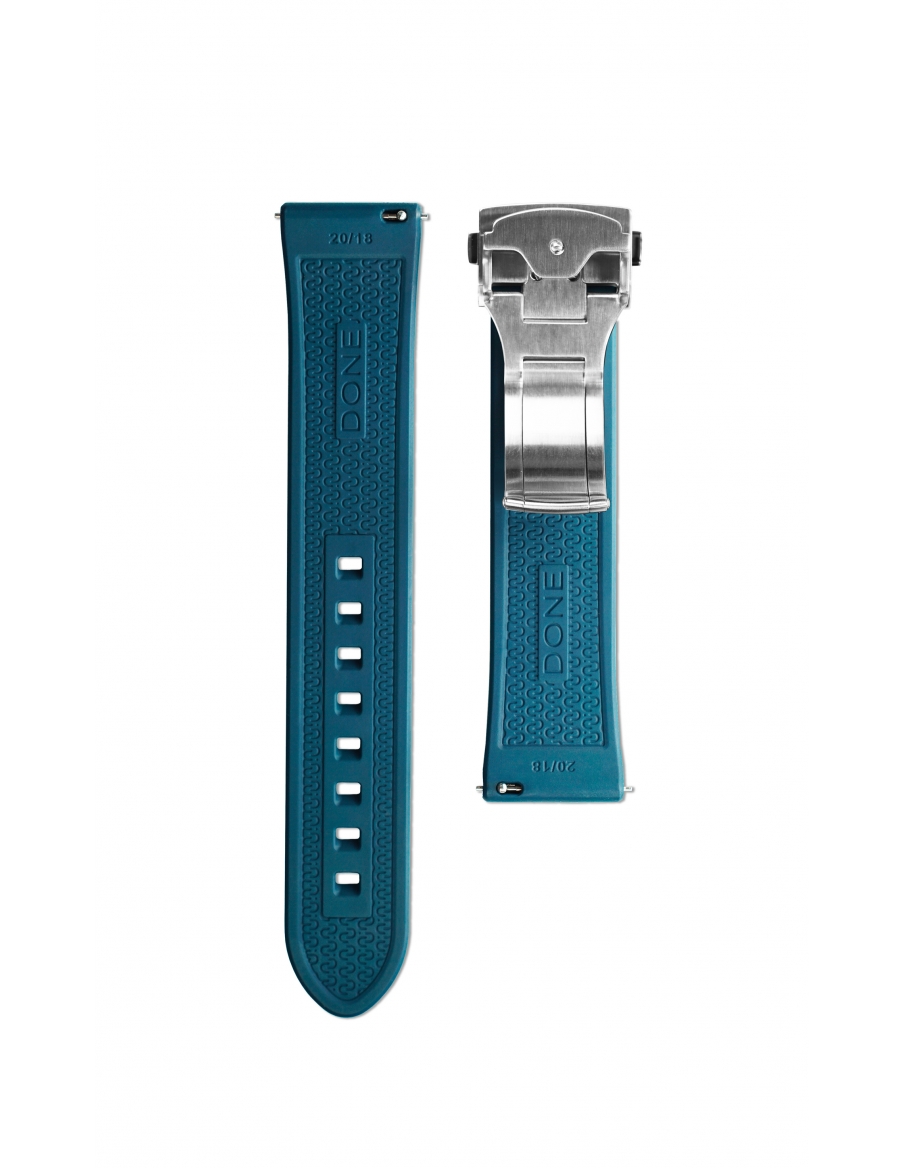 BRACELET 20/18 - BLUE FKM RUBBER - FOLDING CLASP
