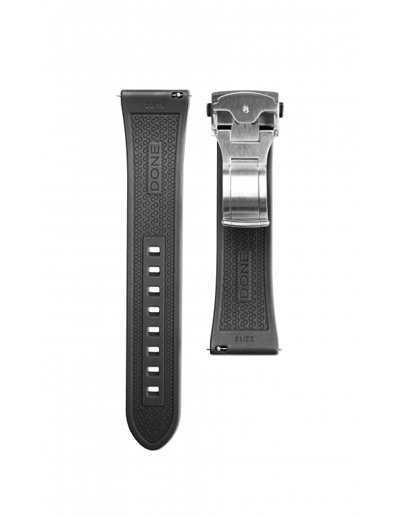 BRACELET 22/18 - BLACK FKM RUBBER - FOLDING CLASP 2