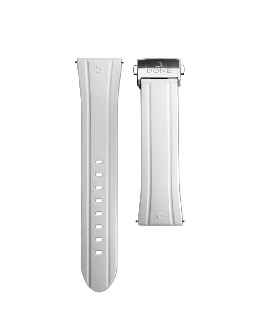 BRACELET 22/18 - WHITE FKM RUBBER - FOLDING CLASP