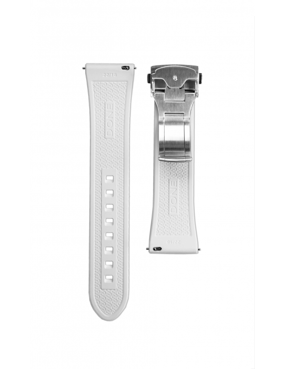 BRACELET 22/18 - CAOUTCHOUC FKM BLANC - BOUCLE DÉPLOYANTE 2