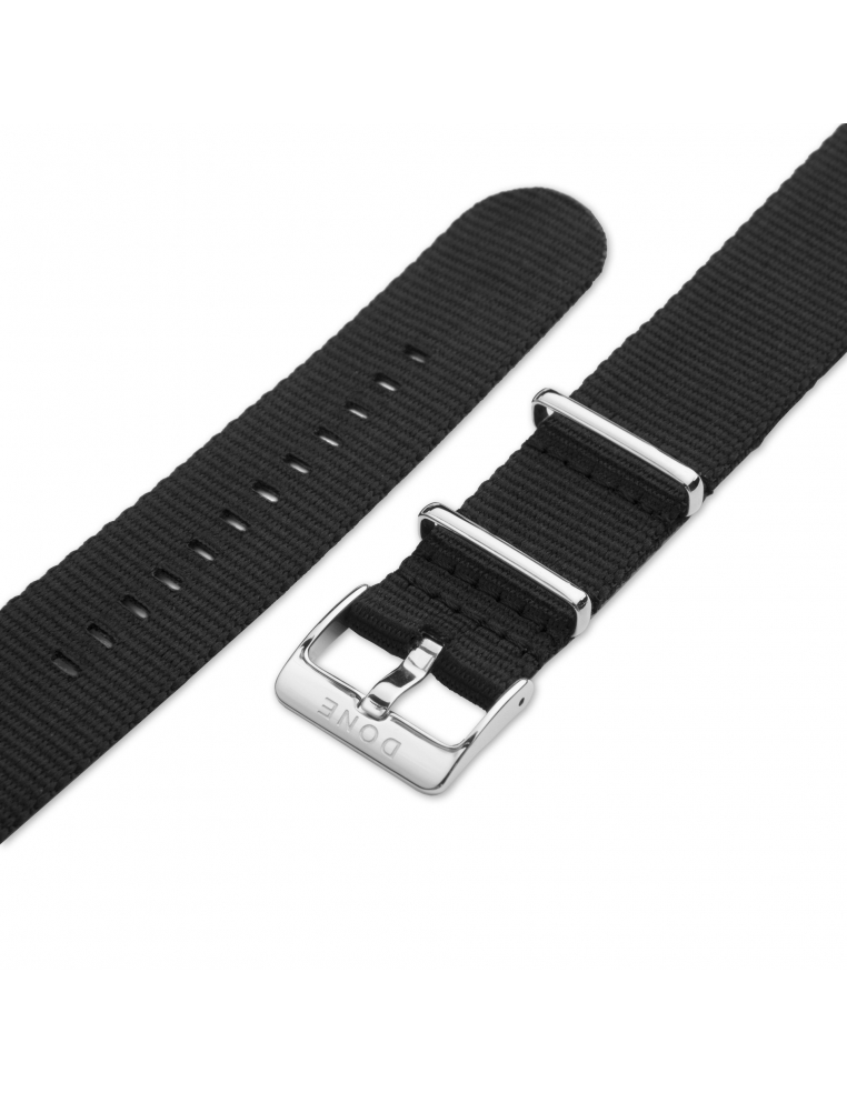 NATO Strap 22mm - Black with s-steel buckle