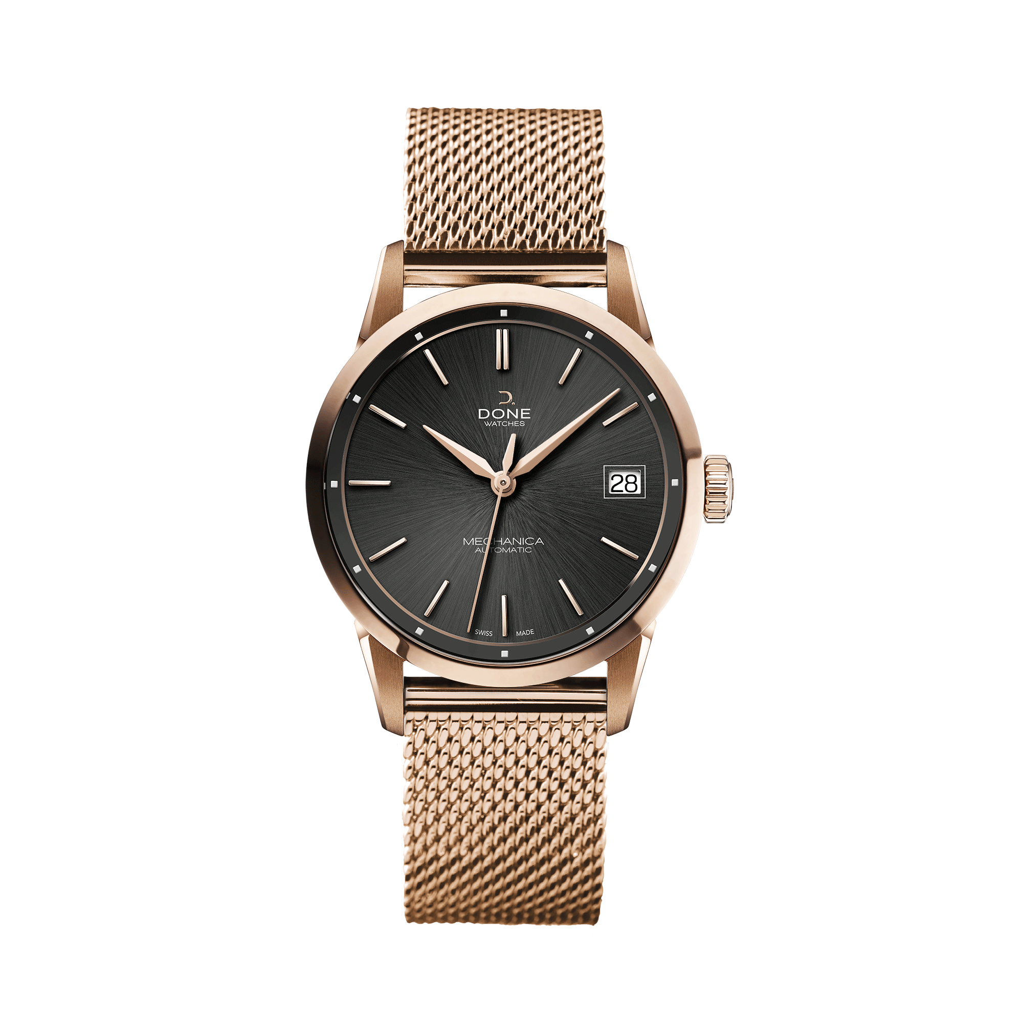 #Bracelet_Milanais acier doré, #Bracelet_Rose gold-tone mesh bracelet