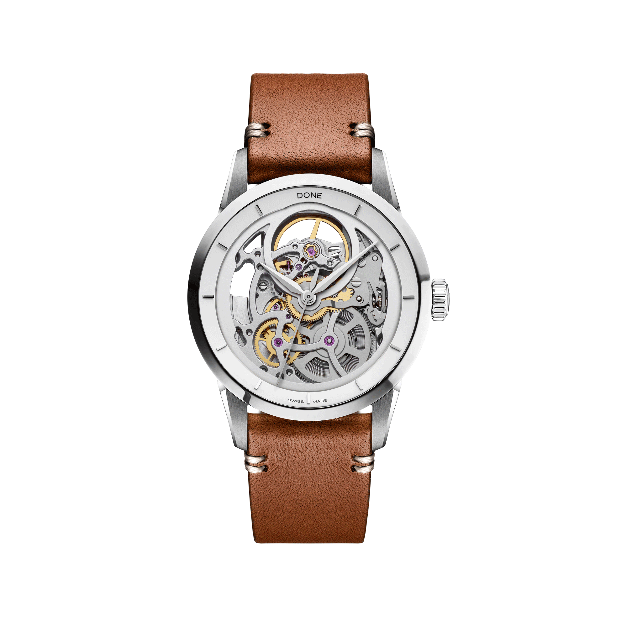 #Bracelet_Cuir brun, #Bracelet_Brown leather