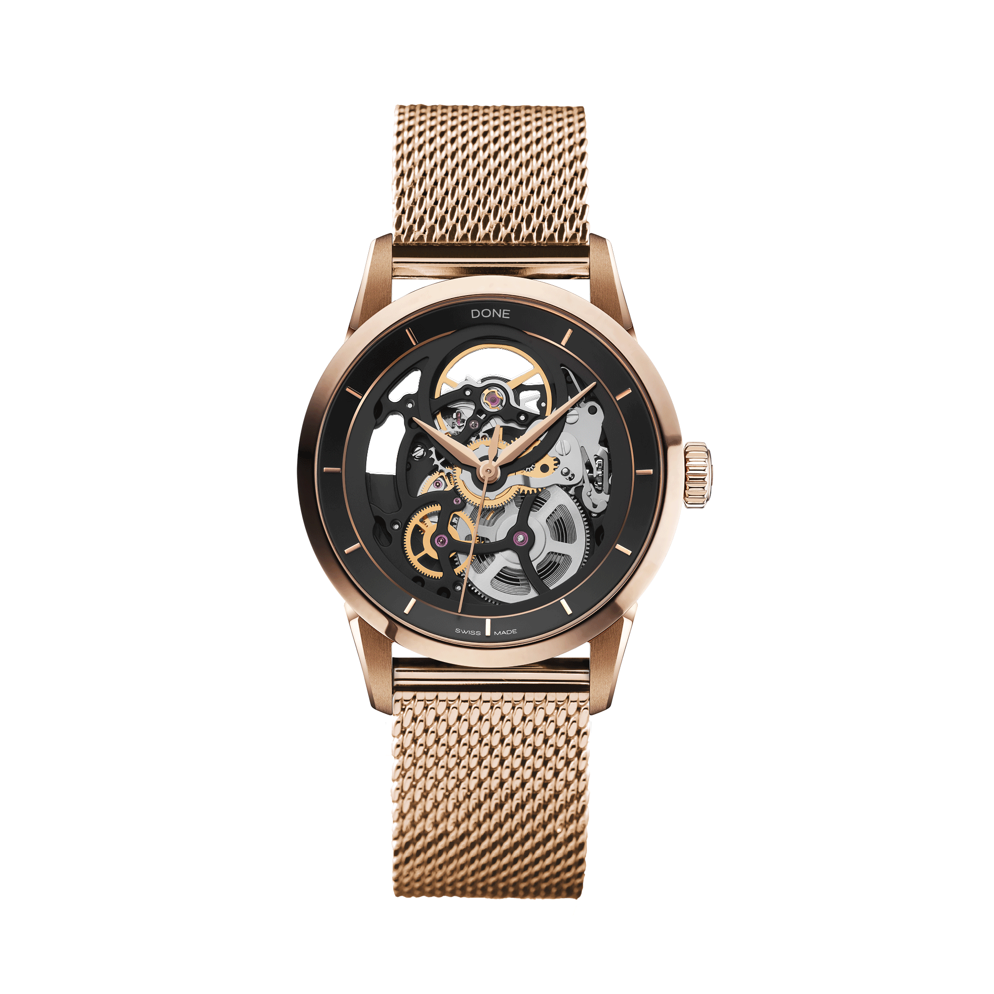 #Bracelet_Milanais acier doré, #Bracelet_Rose gold-tone mesh bracelet