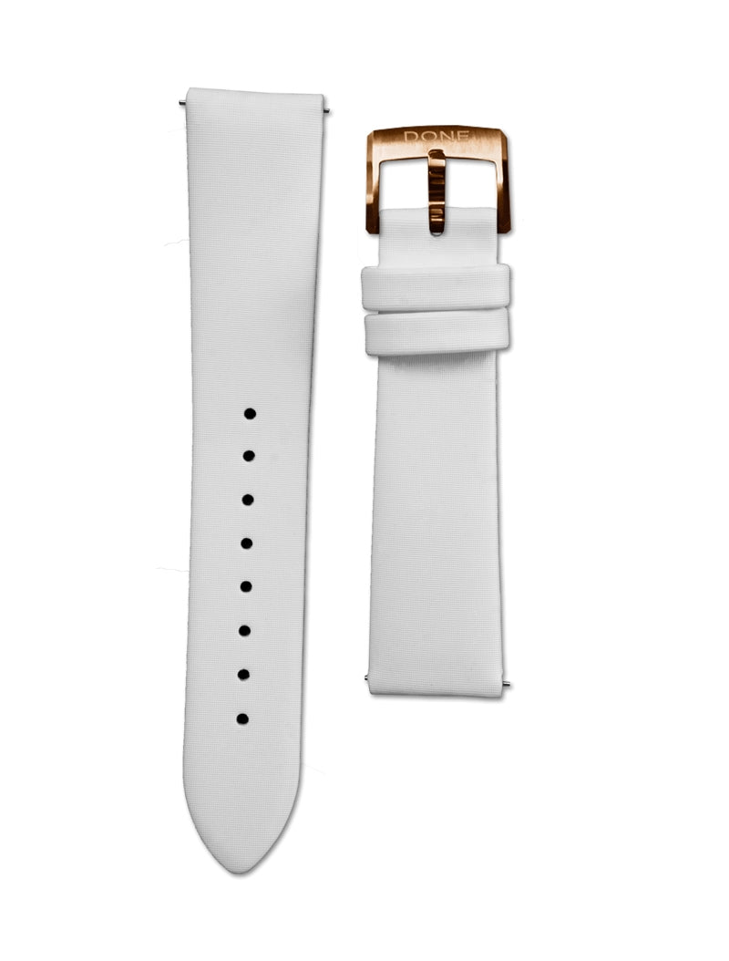 SATIN BLANC - 18/16MM - ARDILLON ACIER PVD OR ROSE