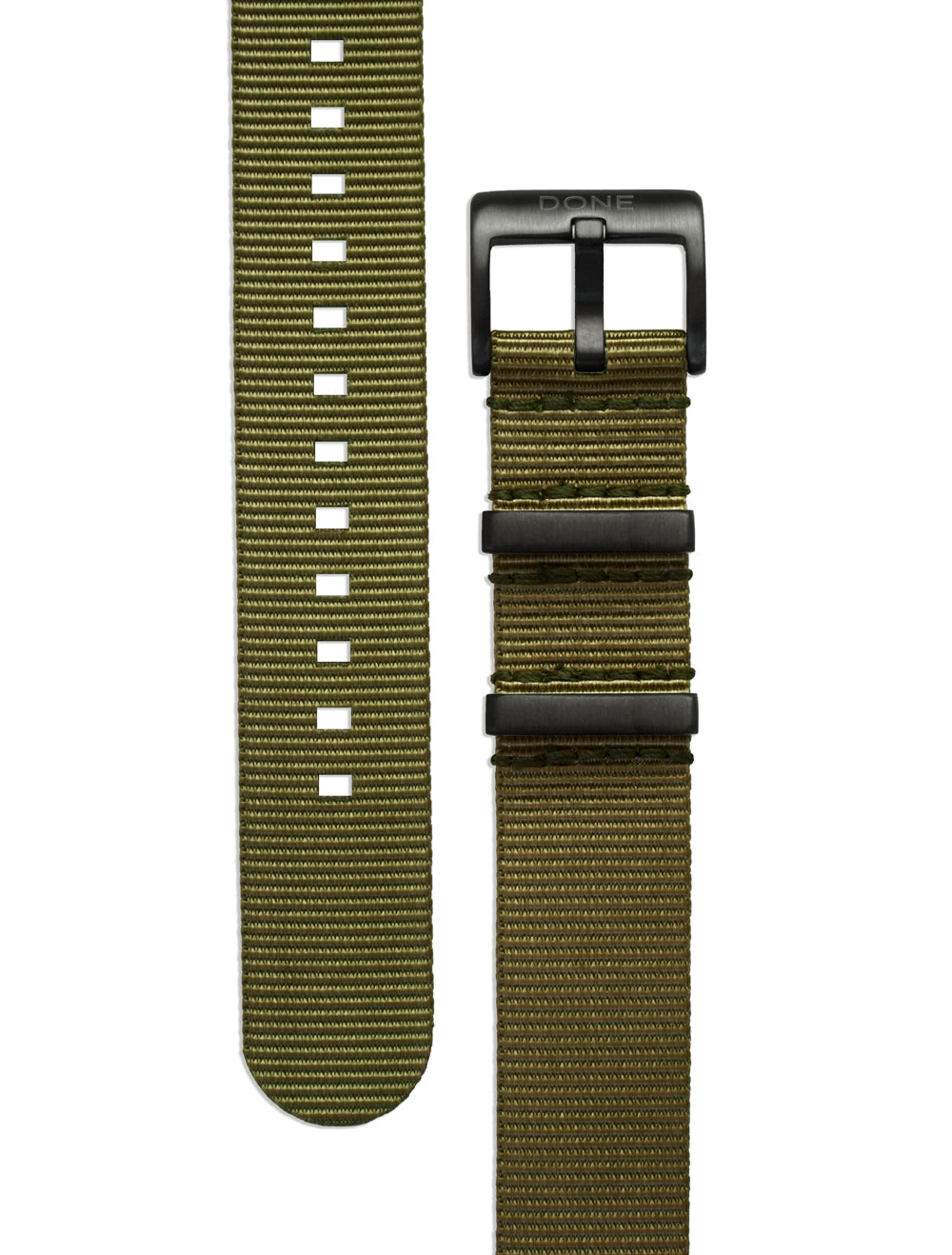 NATO OLIVE GREEN - 20MM - BLACK PVD STEEL