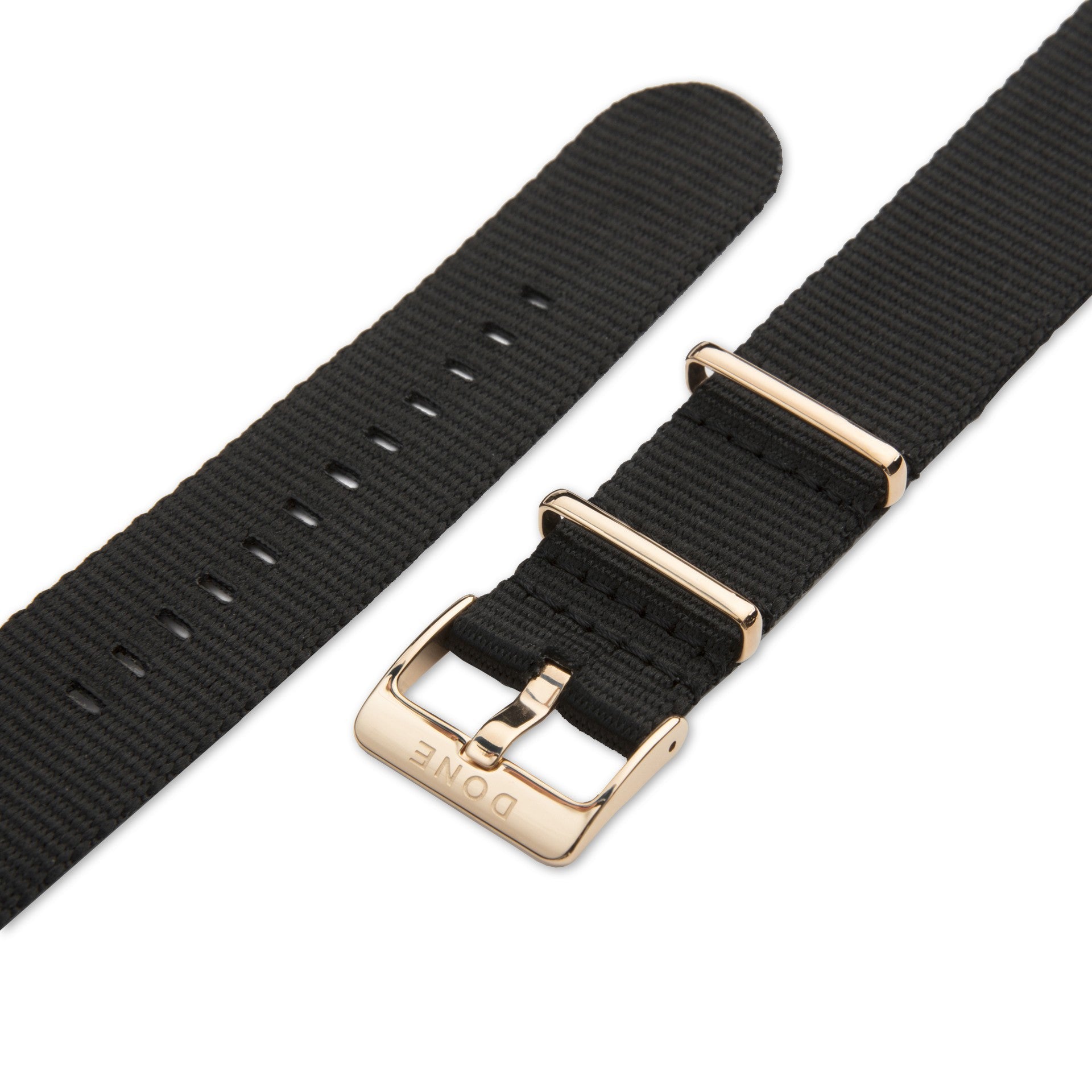 BLACK NATO - 22MM - ROSE GOLD PVD STEEL